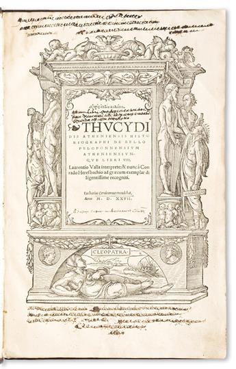 Thucydides (c. 460-400 BCE) De Bello Peloponnensium Atheniensiumque Libri VIII. Bound for Jean Grolier.